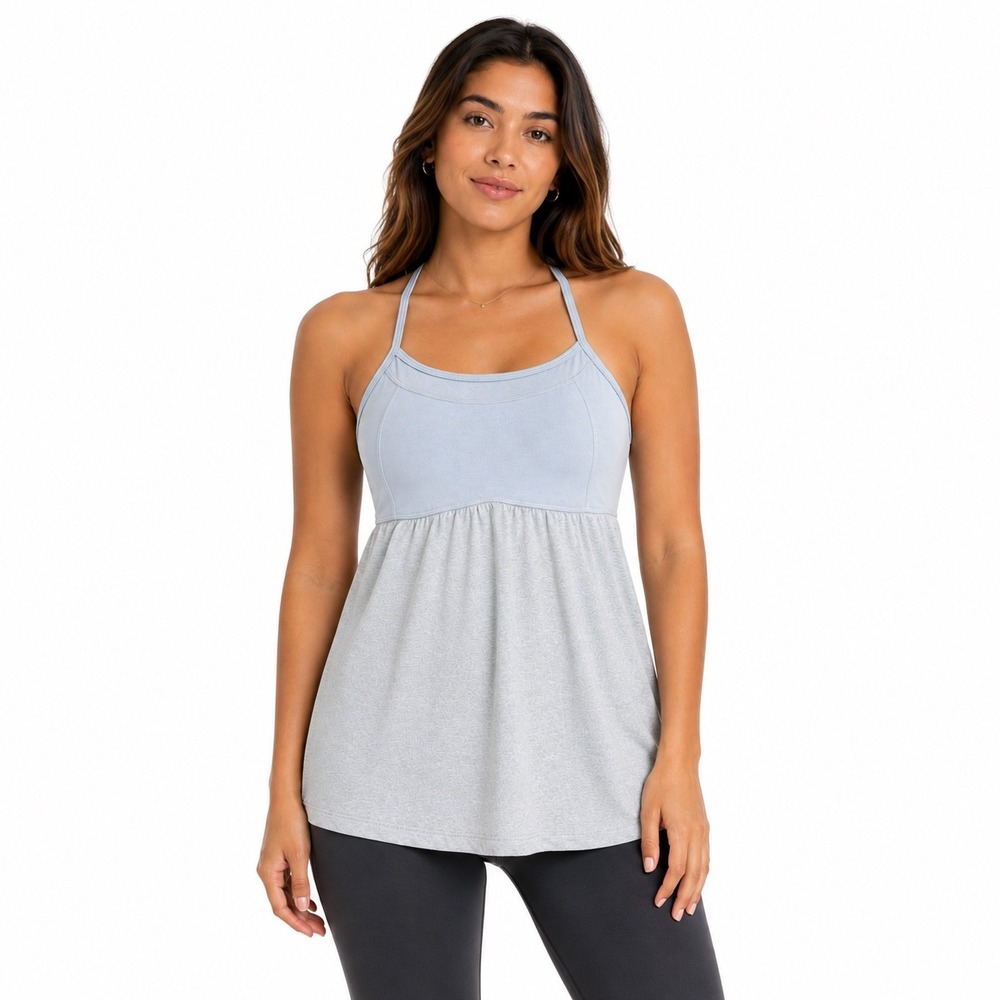 C9 by Champion Womens XS Light Blue Gray Active Tank Top Built-in Bra Racerback
